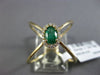 LARGE .53CT DIAMOND & AAA COLOMBIAN EMERALD 14K WHITE GOLD HALO CRISS CROSS RING