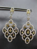 ESTATE LARGE 1.91CT WHITE & FANCY YELLOW DIAMOND 18K 2 TONE GOLD FLOWER EARRINGS