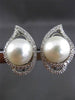 ESTATE LARGE 1.06CT DIAMOND 18KT WHITE GOLD SOUTH SEA PEARL 3D CLIP ON EARRINGS