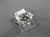 ESTATE 1.36CT DIAMOND & AAA SAPPHIRE PLATINUM 3D FISHTAIL ENGAGEMENT RING #23882