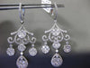 ESTATE LARGE 4.90CT DIAMOND 14KT WHITE GOLD 3D FLEUR DE LIS CHANDELIER EARRINGS