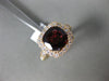 LARGE 4.20CT DIAMOND & AAA RHODOLITE 14KT ROSE GOLD SQUARE HALO ENGAGEMENT RING