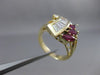 ANTIQUE LARGE 1.45CT DIAMOND & AAA RUBY 14KT YELLOW GOLD COCKTAIL RING #22045