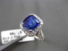 ESTATE 3.55CT DIAMOND & TANZANITE 18KT WHITE GOLD 3D SQUARE HALO ENGAGEMENT RING