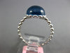 ESTATE 3.04CT DIAMOND & AAA CABOCHON BLUE TOPAZ 14KT WHITE GOLD 3 STONE FUN RING