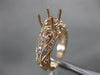 ESTATE .36CT DIAMOND 14KT ROSE GOLD 3D OPEN FILIGREE SEMI MOUNT ENGAGEMENT RING