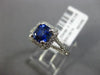 ESTATE 1.43CT DIAMOND & AAA SAPPHIRE 14KT WHITE GOLD SQUARE HALO ENGAGEMENT RING