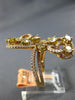 ESTATE LARGE 1.72CT WHITE & FANCY YELLOW DIAMOND 18K ROSE GOLD FLOWER HEART RING