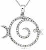 ESTATE .25CT DIAMOND 14K WHITE GOLD 3D CLASSIC CIRCLE OF LIFE LUCKY FISH PENDANT