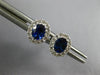 ESTATE .86CT DIAMOND & AAA SAPPHIRE 14KT WHITE GOLD 3D OVAL HALO STUD EARRINGS