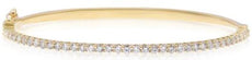 1.57CT DIAMOND 18KT YELLOW GOLD 3D CLASSIC ROUND SEMI ETERNITY BANGLE BRACELET