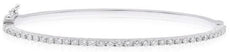 1.21CT DIAMOND 18KT WHITE GOLD 3D CLASSIC ROUND SEMI ETERNITY BANGLE BRACELET