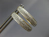 ESTATE LARGE 1.0CT DIAMOND 14KT 2 TONE GOLD 3D CLASSIC 3 ROW OVAL HOOP EARRINGS