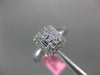 ESTATE .47CT ROUND & BAGUETTE DIAMOND 18K WHITE GOLD 3D FILIGREE ENGAGEMENT RING