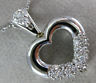 ESTATE .42CT DIAMOND 14KT WHITE GOLD 3D CLASSIC OPEN HEART PAVE PENDANT #18303