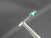 ESTATE .28CT DIAMOND & AAA EMERALD 14KT WHITE GOLD ROUND & OVAL CLASSIC FUN RING