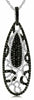 1.67CT WHITE & BLACK DIAMOND 14K WHITE GOLD TEAR DROP OPEN FILIGREE LOVE PENDANT