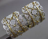 ESTATE LARGE .95CT DIAMOND 14K WHITE & YELLOW GOLD 3D FILIGREE CLIP ON EARRINGS