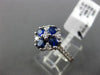 ESTATE 1.21CT DIAMOND & SAPPHIRE 18KT WHITE GOLD SEMI ETERNITY FLOWER LOVE RING