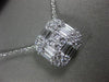 ESTATE LARGE 1.35CT DIAMOND 18KT WHITE GOLD MULTI SHAPE CLUSTER SQUARE NECKLACE