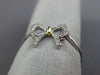 ESTATE .11CT DIAMOND 14K WHITE & YELLOW GOLD OPEN CLASSIC BOW COMPANION FUN RING