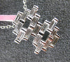 ESTATE .51CT DIAMOND 18KT WHITE GOLD 3D BAGUETTE CLUSTER FLOATING FUN PENDANT