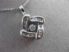 ESTATE .25CT DIAMOND 14KT WHITE GOLD SQUARE SOLITAIRE FLOATING PENDANT & CHAIN