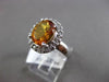ESTATE LARGE 2.48CT DIAMOND & AAA EXTRA FACET CITRINE 14KT WHITE GOLD HALO RING