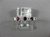 ESTATE .60CT DIAMOND & AAA RUBY 18K WHITE GOLD 3D SEMI ETERNITY ANNIVERSARY RING