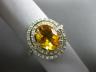 ESTATE LARGE 2.78CT DIAMOND & AAA CITIRINE 14K YELLOW GOLD OVAL DOUBLE HALO RING