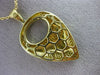 ESTATE .71CT DIAMOND 18KT YELLOW GOLD PAVE TEAR DROP PEAR SHAPE FLOATING PENDANT