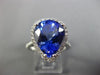 ESTATE LARGE 7.10CT DIAMOND & AAA TANZANITE 14KT WHITE GOLD HALO ENGAGEMENT RING