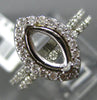 ESTATE LARGE .68CT DIAMOND 14K WHITE GOLD 3D MARQUISE SEMI MOUNT ENGAGEMENT RING