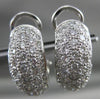 ESTATE LARGE & WIDE 6.74CT DIAMOND 18K WHITE GOLD PAVE MULTIROW CLIP ON EARRINGS
