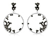ESTATE 1.80CT WHITE & BLACK DIAMOND 14KT WHITE GOLD ETOILE FUN HANGING EARRINGS