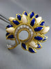 ANTIQUE LARGE .28CT MULTI GEM 18KT TWO TONE GOLD FLOWER LEAF PEACOCK BROOCH PIN