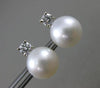 ESTATE .24CT DIAMOND & PEARL 14KT WHITE YELLOW GOLD SOLITAIRE POST EARRING 25109