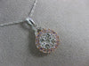 ESTATE .67CT WHITE & PINK DIAMOND 14K WHITE & ROSE GOLD FLOWER FLOATING PENDANT