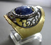 ANTIQUE 3.02CT DIAMOND & AAA SAPPHIRE 18KT YELLOW GOLD 3D FILIGREE ITALIAN RING