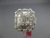 LARGE 2.88CT DIAMOND 18KT WHITE GOLD 3D SQUARE OCTAGON FILIGREE ANNIVERSARY RING