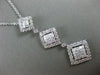 ESTATE LARGE 1.61CT DIAMOND 18KT WHITE GOLD 3D GRADUATING SQUARE JOURNEY PENDANT