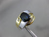 ESTATE 2.0CT DIAMOND & AAA SAPPHIRE 14KT WHITE & YELLOW GOLD 3D ENGAGEMENT RING