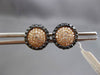 ESTATE .57CT WHITE & BLACK DIAMOND 14KT ROSE & BLACK GOLD CIRCULAR STUD EARRINGS