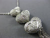 ESTATE LARGE 2.23CT DIAMOND 18KT WHITE GOLD 3D HEART JOURNEY LARIAT LOVE PENANT