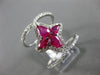 ESTATE LARGE 1.95CT DIAMOND & AAA RUBY 14KT WHITE GOLD FLOWER INFINITY LOVE RING