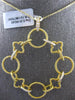 ESTATE EXTRA LARGE .31CT DIAMOND 18K YELLOW GOLD 3D FLOWER CIRCULAR FUN PENDANT