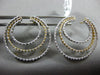 ESTATE LARGE 1.74CT DIAMOND 18K WHITE & YELLOW GOLD ETOILE HOOP CLIP ON EARRINGS