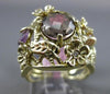ANTIQUE WIDE 2.05CT DIAMOND & AAA MULTI GEM 14K YELLOW GOLD FLORAL FILIGREE RING