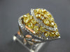 ESTATE EXTRA LARGE 2.88CT WHITE & FANCY YELLOW DIAMOND 18K TWO TONE GOLD 3D RING