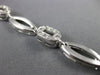 ANTIQUE 1CT ROUND DIAMOND 14K WHITE GOLD CLASSIC OVAL SATIN LINK BRACELET #11639